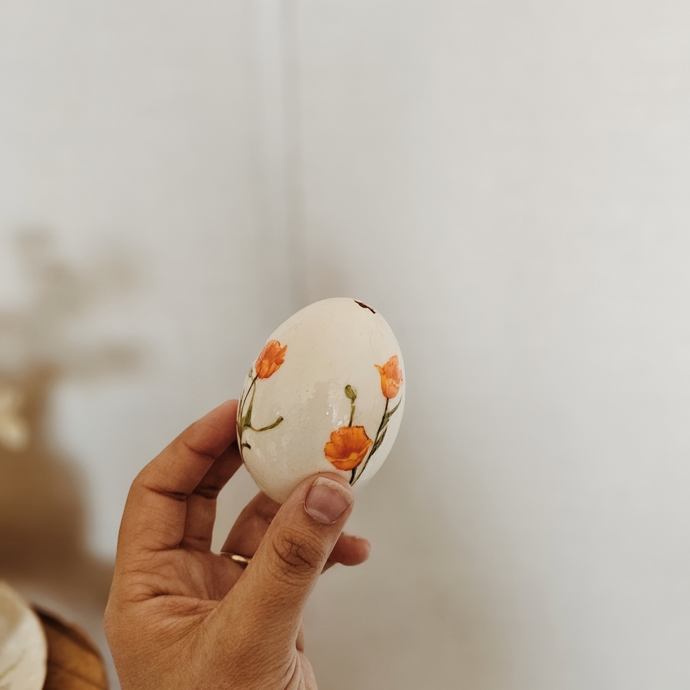 Vintage Handmade Floral Glass Easter Eggs - Picture 6 of 7